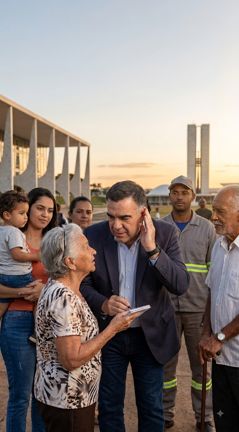 Pinho ouvindo moradores em Brasília